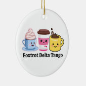 政治フェミおもしろいニストのコーヒー愛好家アンチトランプ セラミックオーナメント (右)