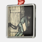 政治ポスターの上に人によってつかまえられる置くこと メタルオーナメント (左)