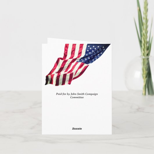 政治ユニーク運動イベント又は貢献者 サンキューカード (裏面)