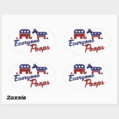 政治ユーモアすべてのウンチ 楕円形シール (シート)