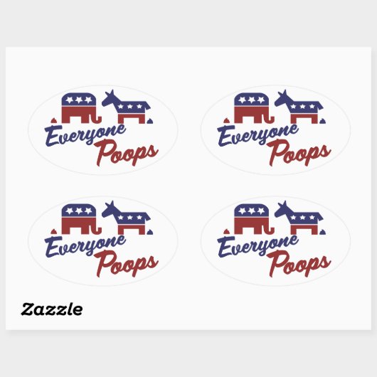 政治ユーモアすべてのウンチ 楕円形シール (シート)