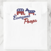 政治ユーモアすべてのウンチ 楕円形シール (バッグ)