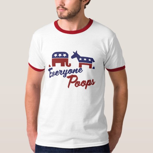 政治ユーモアすべてのウンチ Tシャツ (正面)