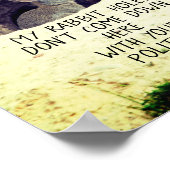 政治ラビットホールバニー写真政治ユーモア ポスター (角)