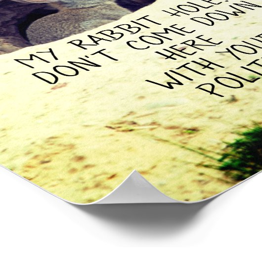 政治ラビットホールバニー写真政治ユーモア ポスター (角)