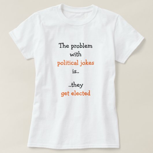 政治上のジョークが政治選上のユーモアを引き出すおもしろい Tシャツ (デザイン正面)