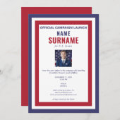 政治候補のキャンペーンラリーのキックオフの打ち上げ 招待状 (正面/裏面)