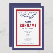 政治候補キックオフガラのキャンペーンの開始 招待状 (正面/裏面)