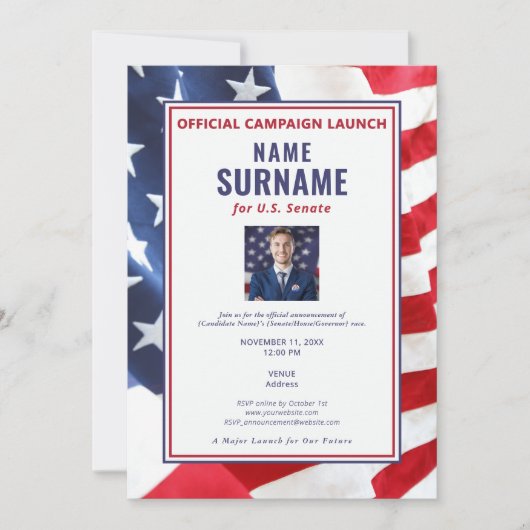 政治候補写真公式キャンペーン開始 招待状 (正面)