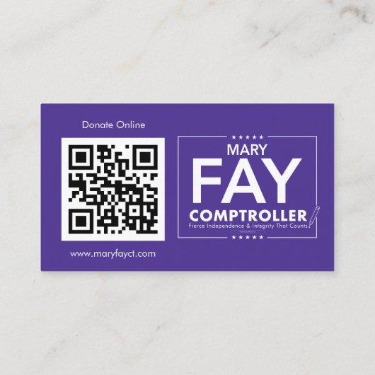 政治候補者ロゴQRコードソーシャルメディア 名刺 (裏面)