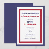 政治候補者向けのキャンペーン開始告知テンプレート 招待状 (正面/裏面)