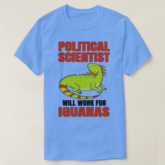 政治学者がイグアナで働く Tシャツ (デザイン正面)