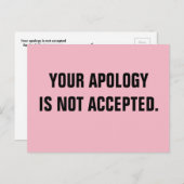 政治家あなたの謝罪は受け入れられていない ポストカード (正面/裏面)