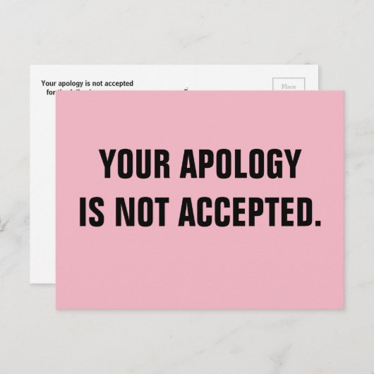 政治家あなたの謝罪は受け入れられていない ポストカード (正面/裏面)