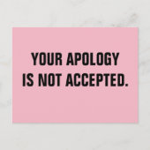 政治家あなたの謝罪は受け入れられていない ポストカード (正面)