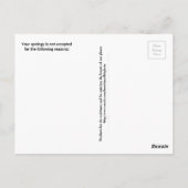 政治家あなたの謝罪は受け入れられていない ポストカード (裏面)