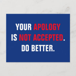 政治家あなたの謝罪は受け入れられていない ポストカード