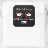 政治家に公務員のステッカーを貼る スクエアシール (バッグ)