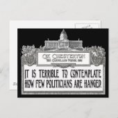 政治家のチェスターぶら下がったトン ポストカード (正面/裏面)