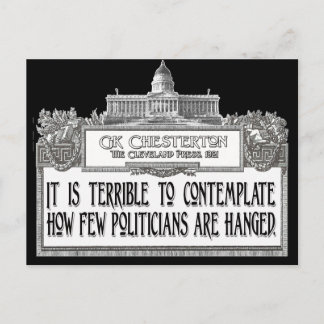 政治家のチェスターぶら下がったトン ポストカード