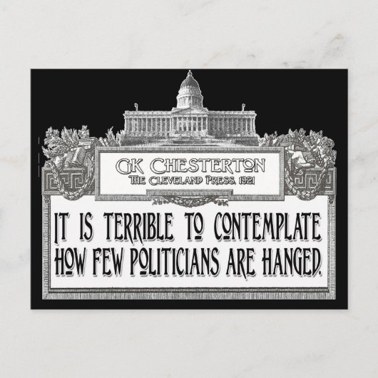 政治家のチェスターぶら下がったトン ポストカード (正面)