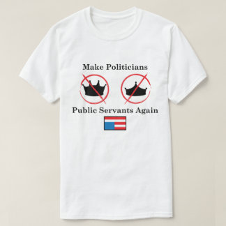 政治家の使用人を白人の経歴にする Tシャツ