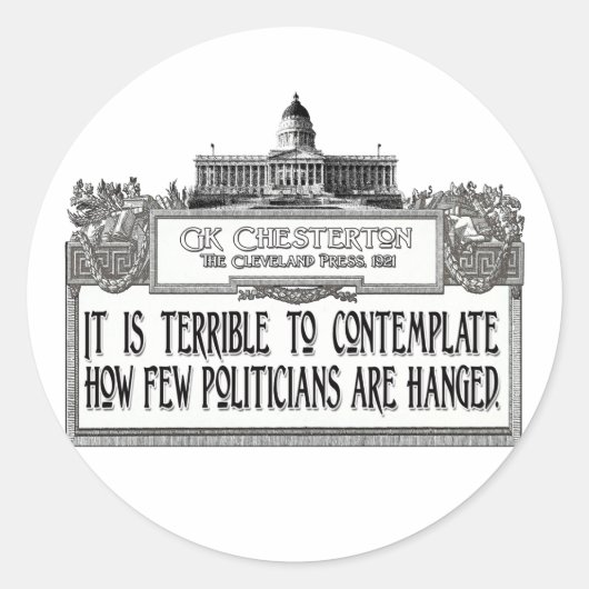 政治家ぶら下がったの ラウンドシール (正面)