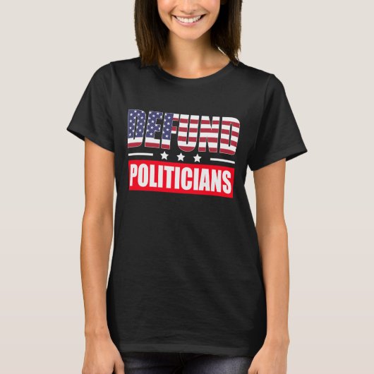 政治家への資金提供をやめろ Tシャツ (正面)