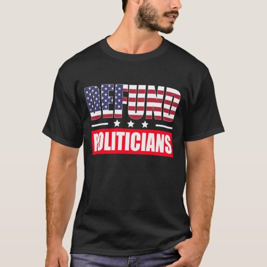 政治家への資金提供を止めよう Tシャツ (正面)