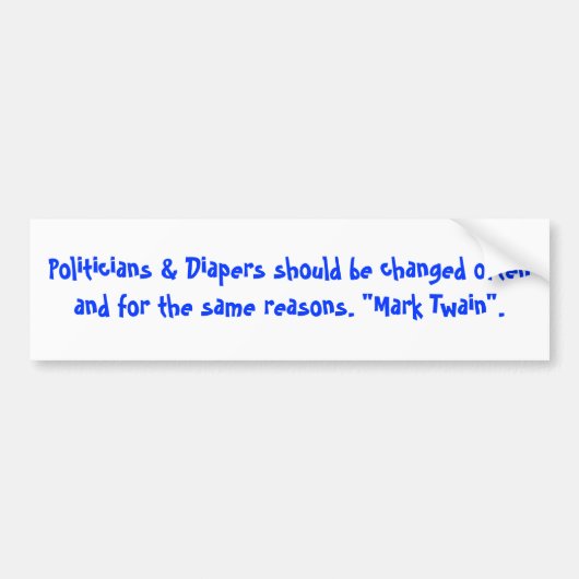 政治家及びおむつのバンパーステッカー バンパーステッカー (正面)