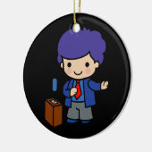 政治家/スピーカー(表彰台付き青い髪) セラミックオーナメント (左)