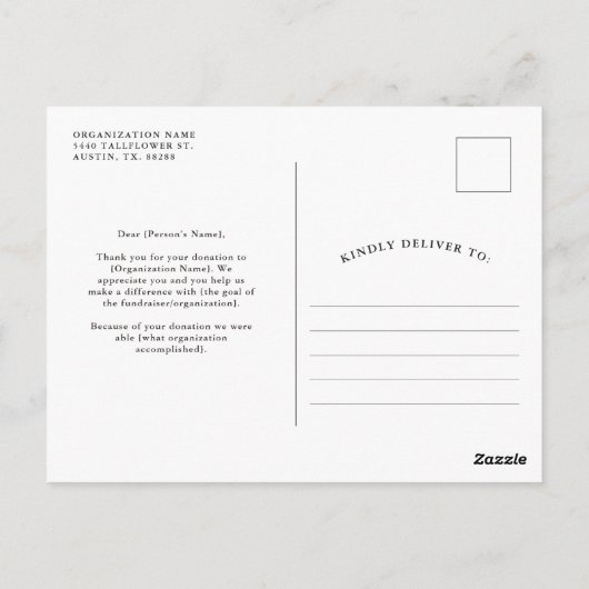 政治献金 |愛国心をテーマにした感謝 ポストカード (裏面)