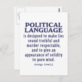 政治用語のオーウェル ポストカード (正面/裏面)
