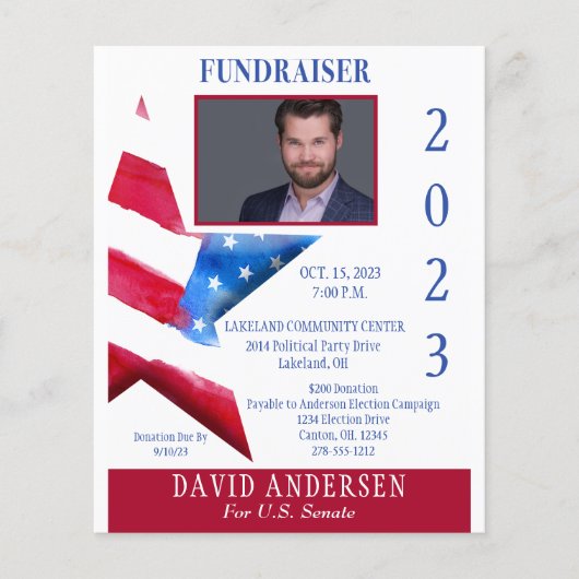 政治町役所資金集めW/写真 チラシ (正面)