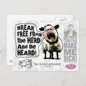 政治的なヒツジの人々の叫び ポストカード (正面/裏面)