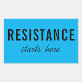 政治的な抗議が始まる 長方形シール (正面)