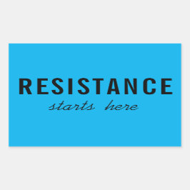 政治的な抗議が始まる 長方形シール