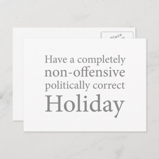 政治的に正しい休日を過ごす シーズンポストカード (正面/裏面)