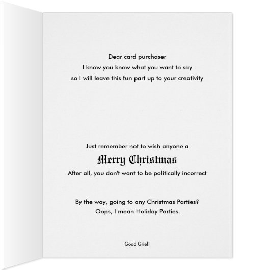 政治的に正しい黒板クリスマスを目が覚めた – 私 (内側(右))