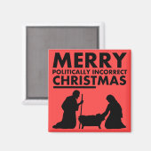 政治的に正しくないメリークリスマスマグネット マグネット (正面/裏面)