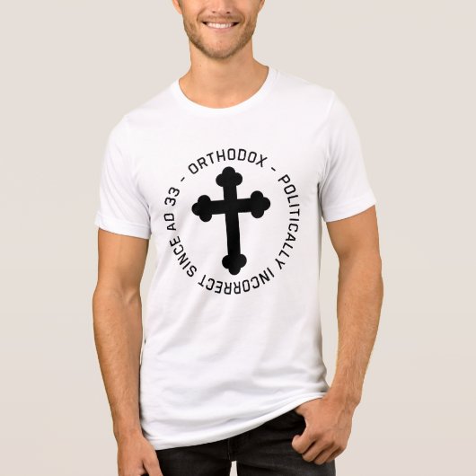 政治的に正しくない正教会クリスチャン トライブレンドTシャツ (正面)