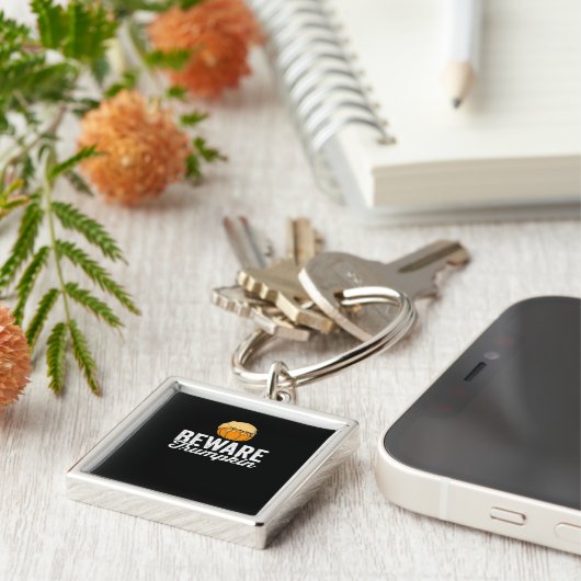 政治的ハロウィンおもしろいのトランプキンに注意 キーホルダー (側面)