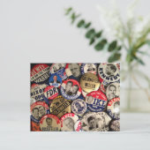 政治的ボタン ポストカード (スタンド正面)