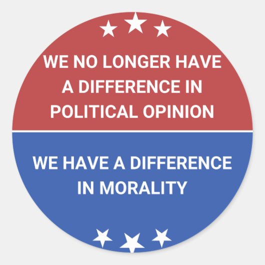 政治的意見に差は無くなった ラウンドシール (正面)