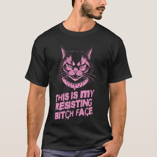 政治的抗議をする猫 Tシャツ (正面)
