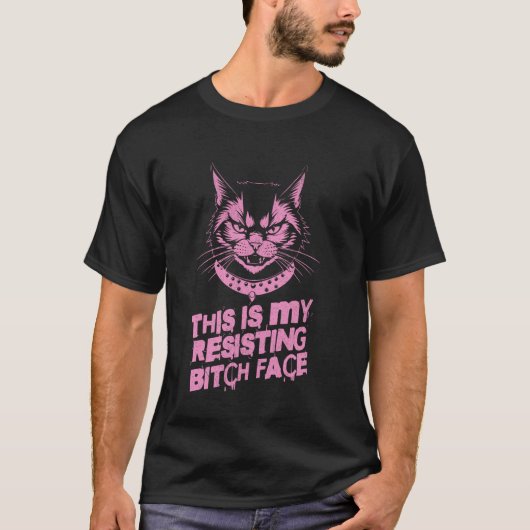 政治的抗議をする猫 Tシャツ (正面)