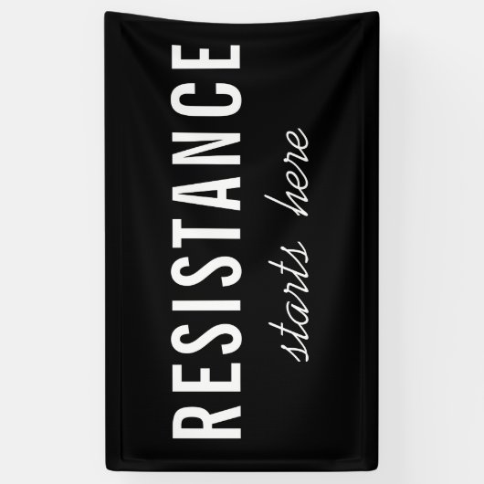 政治的抗議デモ行進から始まる抵抗 横断幕 (縦)