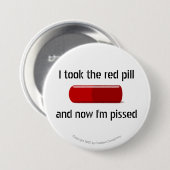 政治的抵抗私はレッドピルを取ったおもしろい 缶バッジ (正面&裏面)