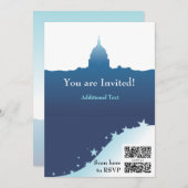 政治的招待テンプレート アメリカ 首都 招待状 (正面/裏面)