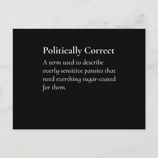 政治的正しい定義の攻撃プリント ポストカード (正面)